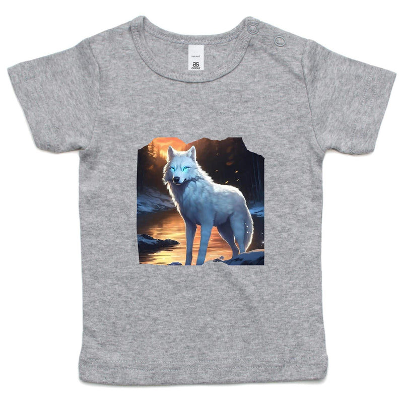 White Wolf AS Colour - Infant Wee Tee Ogo Merch