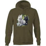 Two Wolves AS Colour Stencil Pocket Hoodie Sweatshirt