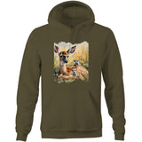 Deer and Meerkats AS Colour Stencil - Pocket Hoodie Sweatshirt