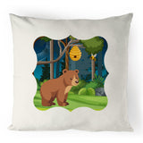 Bear and Bee 100% Linen Cushion Cover