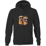 Meerkats in Jackets AS Colour Stencil - Pocket Hoodie Sweatshirt