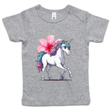 Unicorn and Flower AS Colour - Infant Wee Tee