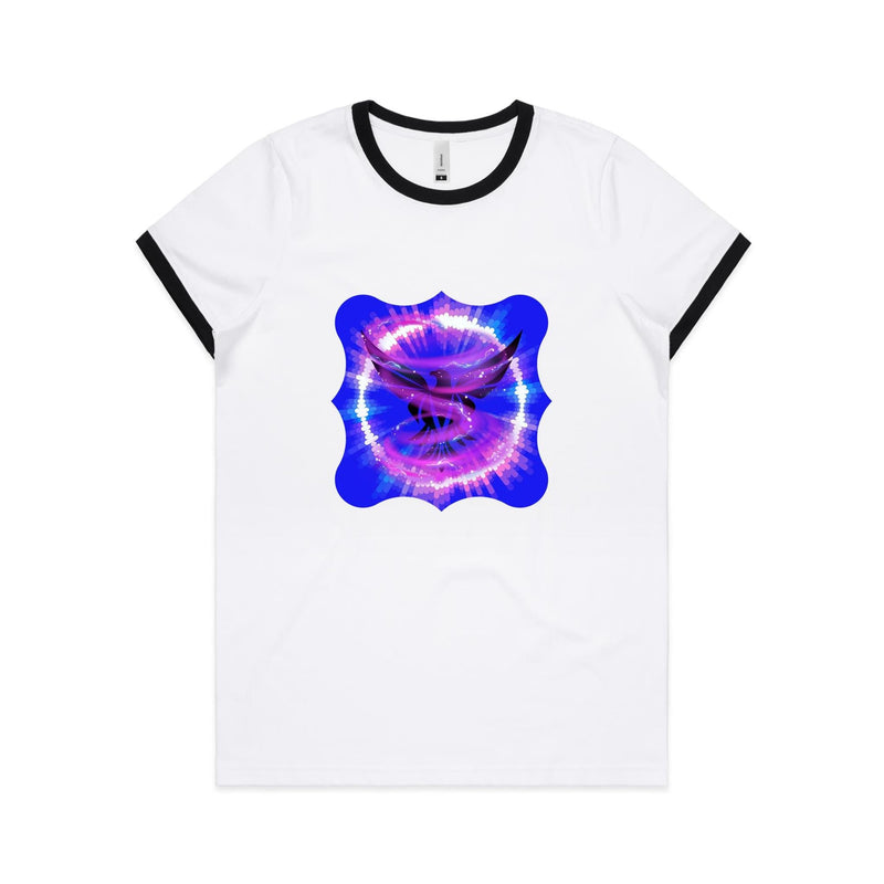 Eagle in Swirl AS Colour Women's Ringer Tee Ogo Merch