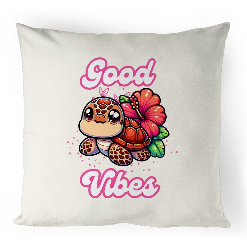 Good Vibes Turtle 100% Linen Cushion Cover Ogo Merch