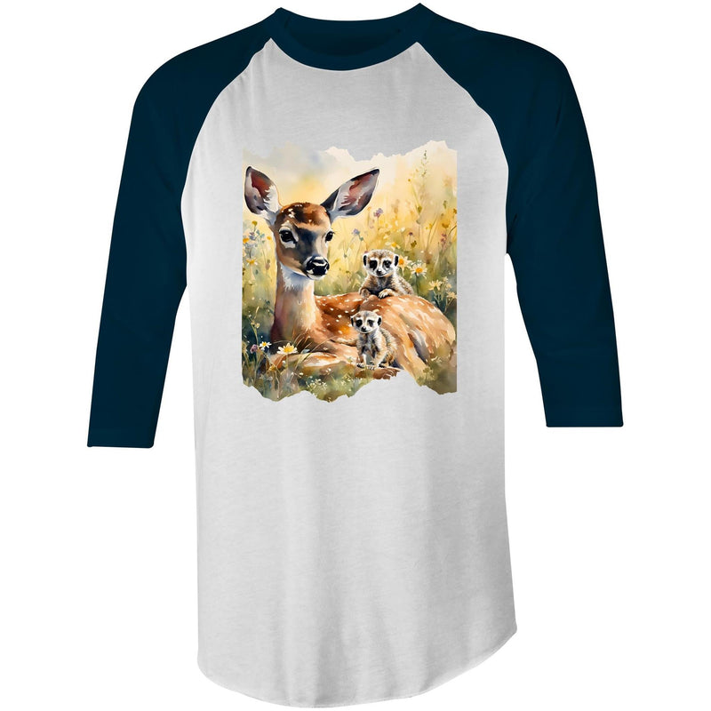 Deer and Meerkat AS Colour Raglan - 3/4 Sleeve T-Shirt Ogo Merch