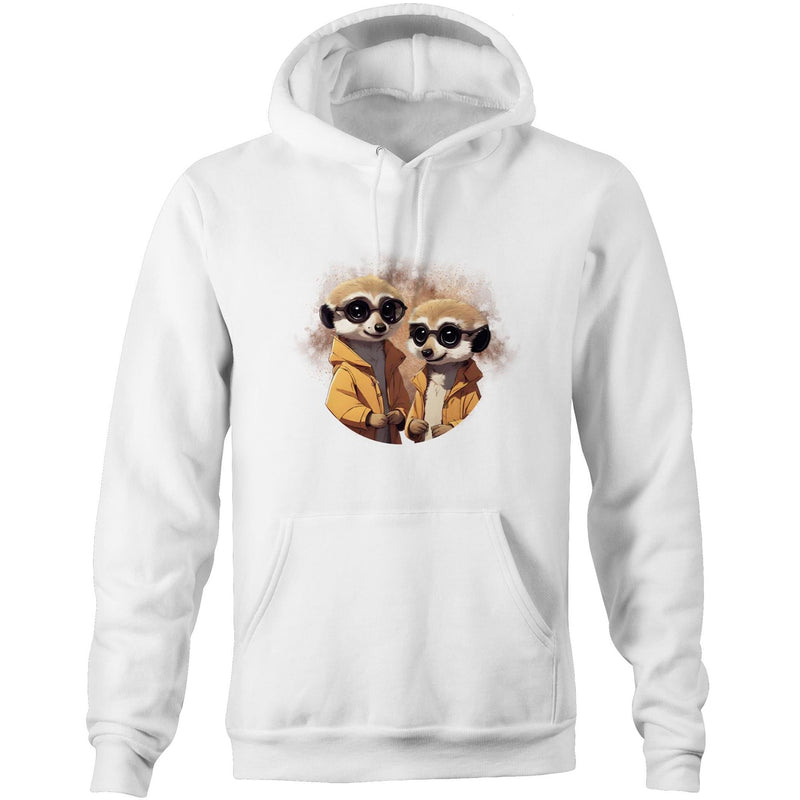 Meerkats in Jackets AS Colour Stencil - Pocket Hoodie Sweatshirt Ogo Merch