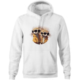 Meerkats in Jackets AS Colour Stencil - Pocket Hoodie Sweatshirt