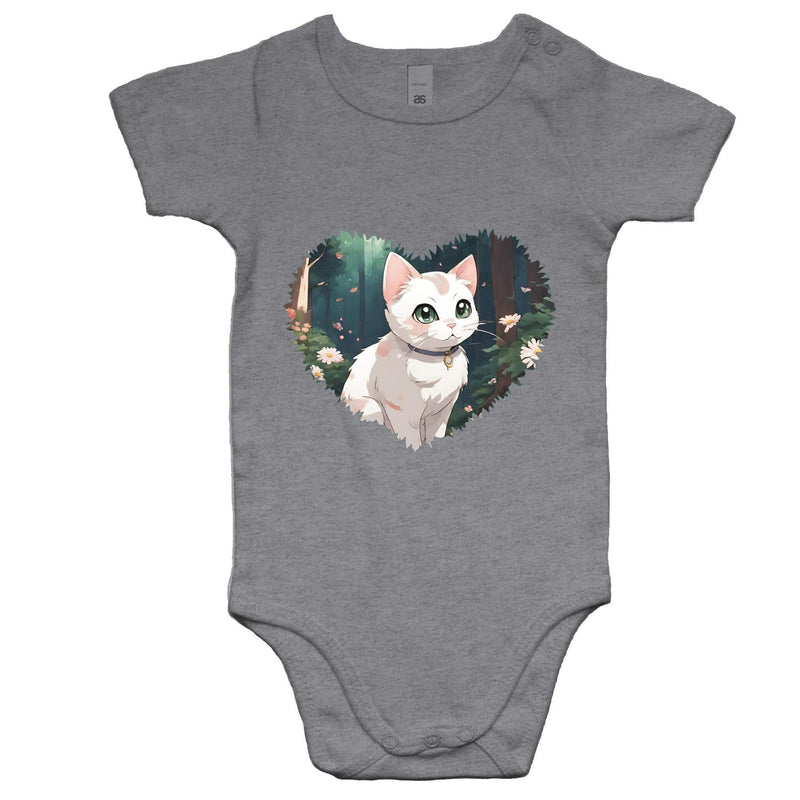 Cat in Heart AS Colour Mini Me Baby Onesie Romper Ogo Merch