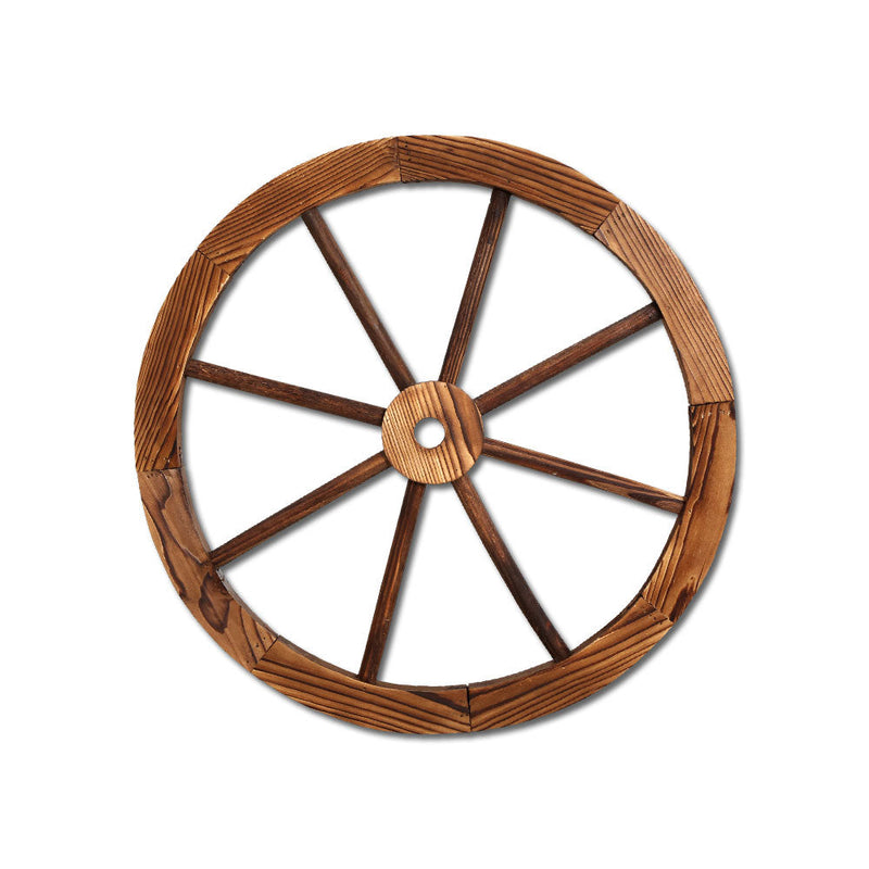 Gardeon Garden Decor Outdoor Ornament Wooden Wagon Wheel dropshipzone