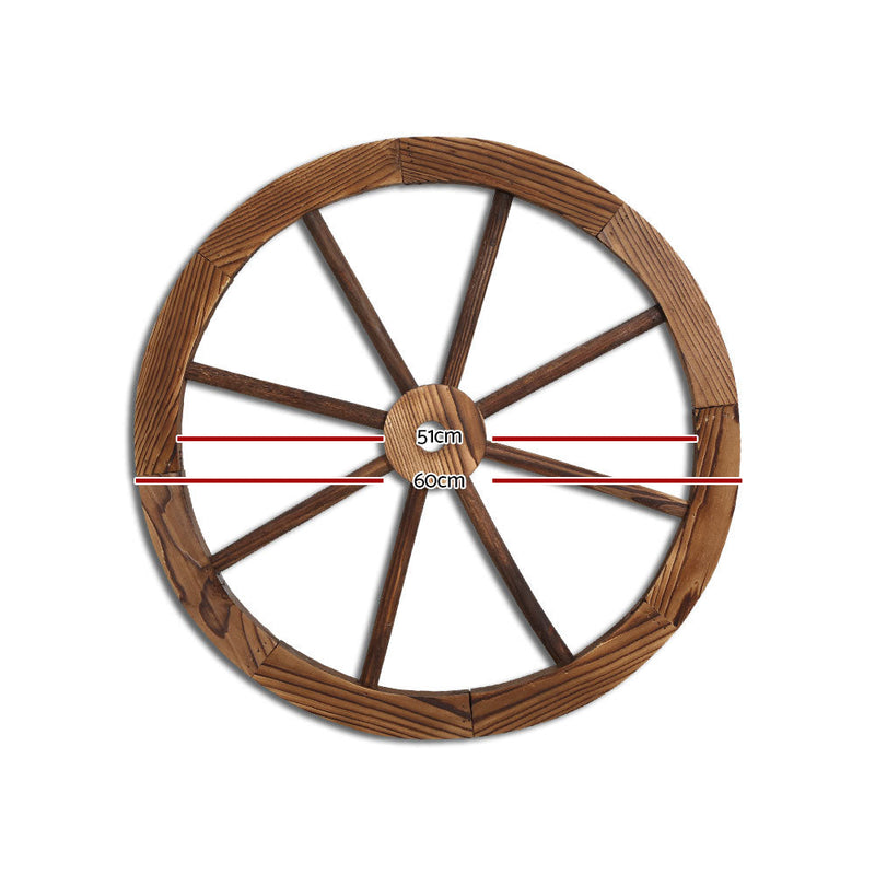 Gardeon Garden Decor Outdoor Ornament Wooden Wagon Wheel dropshipzone