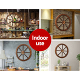 Gardeon Garden Decor Outdoor Ornament Wooden Wagon Wheel dropshipzone