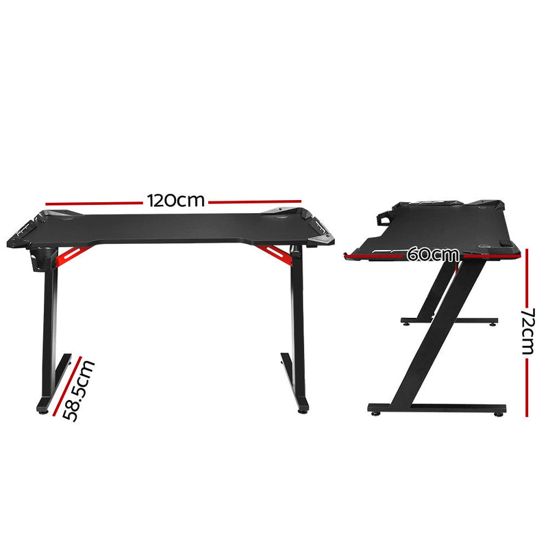 Artiss Gaming Desk Computer Desks LED Light 120CM Dropshipzone