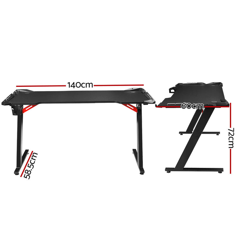 Artiss Gaming Desk Computer Desks LED Light 140CM Dropshipzone