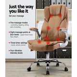 Artiss 8 Point Massage Office Chair PU Leather Brown Dropshipzone