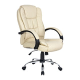 Artiss Executive Office Chair Leather Tilt Beige Dropshipzone