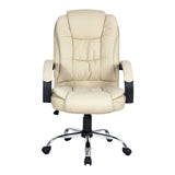 Artiss Executive Office Chair Leather Tilt Beige Dropshipzone