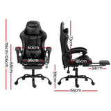 Artiss Gaming Office Chair Footrest Grey