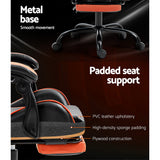 Artiss Gaming Office Chair Footrest Orange