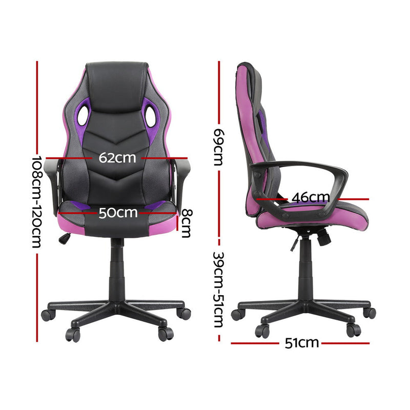 Artiss Gaming Office Chair Computer Chairs Purple Dropshipzone