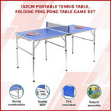 152cm Portable Tennis Table, Folding Ping Pong Table Game Set Dropshipzone