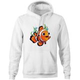 Clown Fish AS Colour Stencil - Pocket Hoodie Sweatshirt