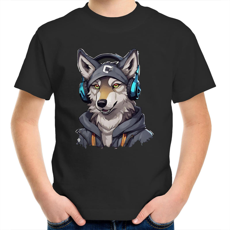 Gaming Wolf AS Colour Kids Youth TShirt Ogo Merch