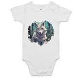 Wolf Print AS Colour Mini Me Baby Onesie Romper