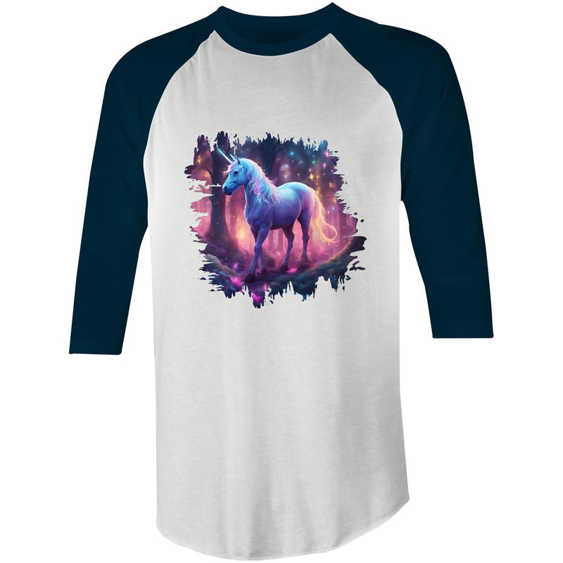 Pretty Unicorn AS Colour Raglan 3/4 Sleeve TShirt Ogo Merch