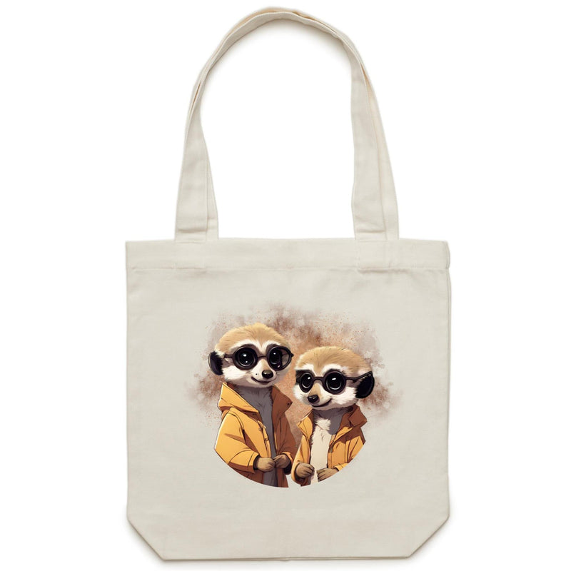 Meerkats in Jackets AS Colour - Carrie - Canvas Tote Bag Ogo Merch