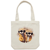 Meerkats in Jackets AS Colour - Carrie - Canvas Tote Bag