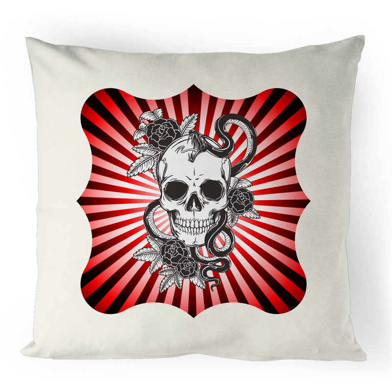 Snake and Skull 100% Linen Cushion Cover Ogo Merch