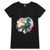 Beautiful Dragon AS Colour Bevel Women's VNeck TShirt