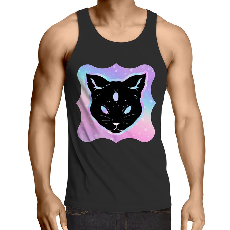 Psychic Cat AS Colour Lowdown Mens Singlet Top Ogo Merch