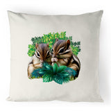 Cute Chipmunks 100% Linen Cushion Cover