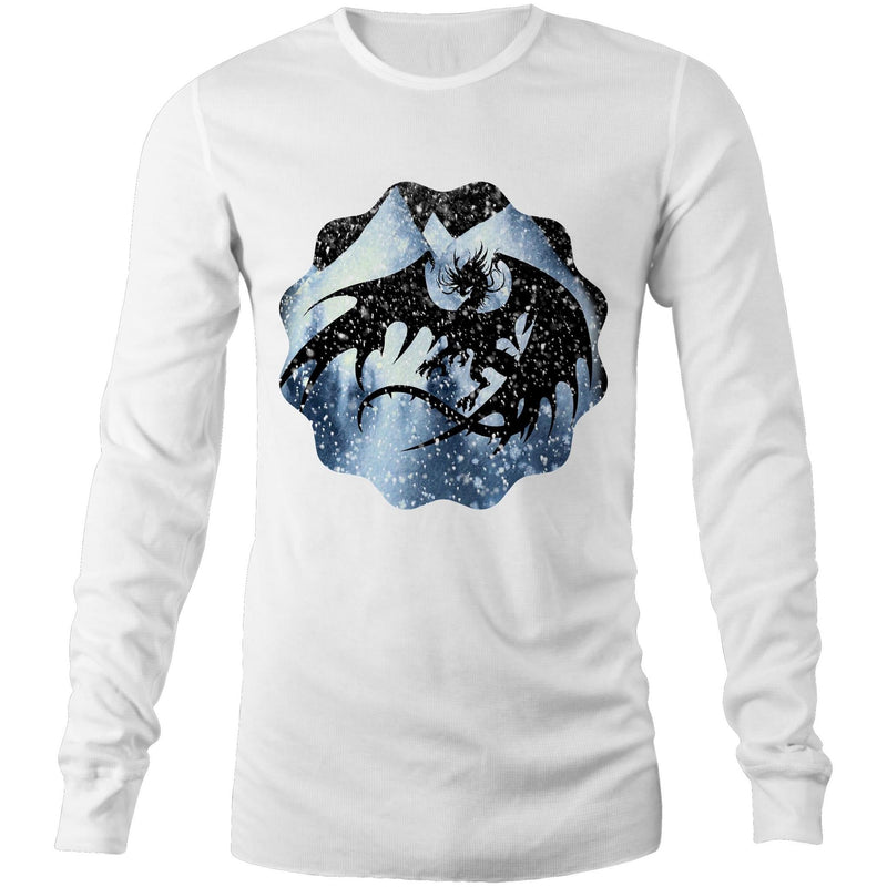Dragon Silhouette AS Colour Base Mens Long Sleeve TShirt Ogo Merch