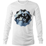 Dragon Silhouette AS Colour Base Mens Long Sleeve TShirt