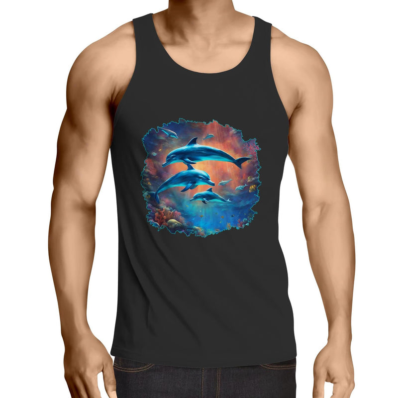 Dolphins AS Colour Lowdown - Mens Singlet Top Ogo Merch