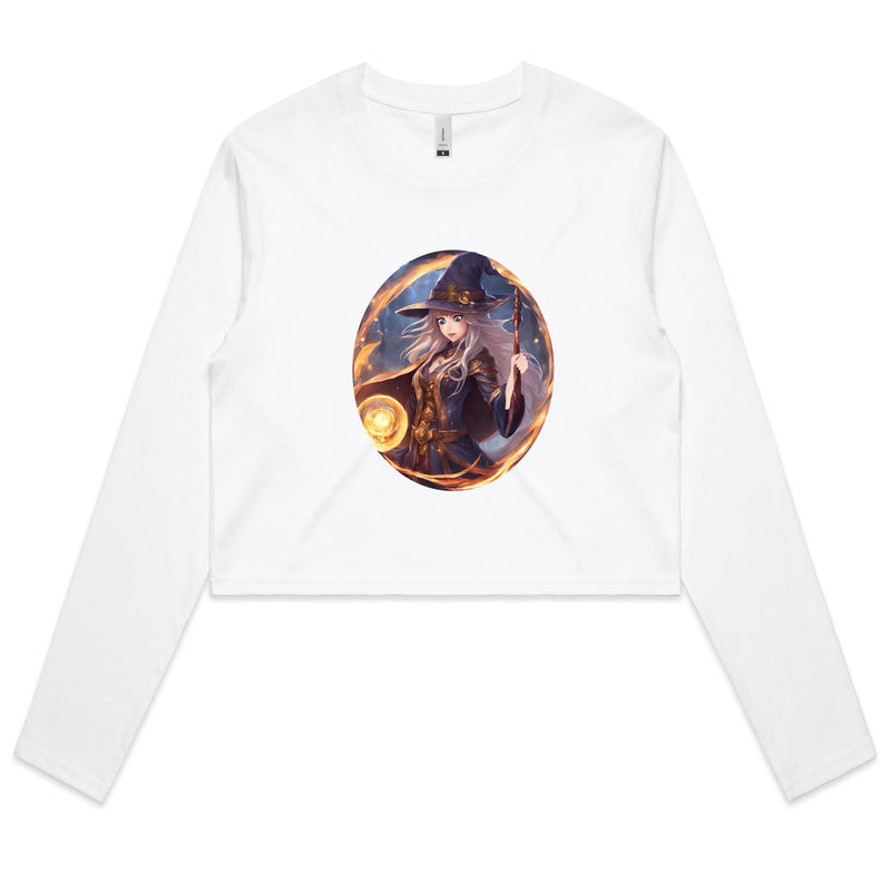 Flame Witch AS Colour - Women's Long Sleeve Crop Tee Ogo Merch