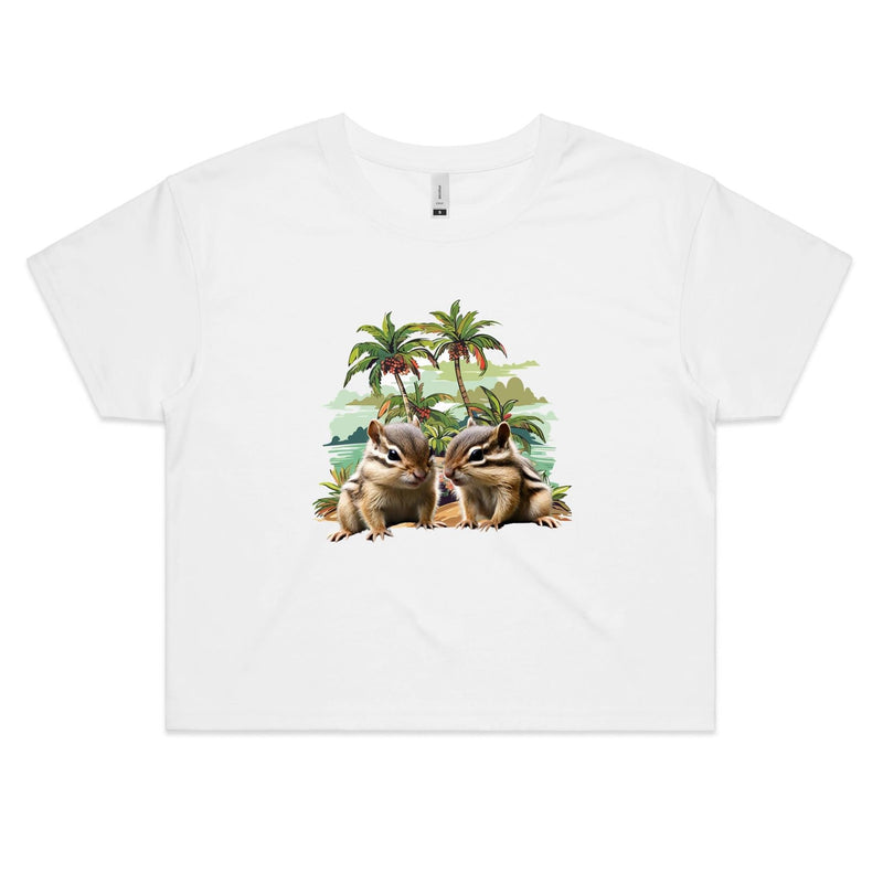 Beach Chipmunks AS Colour - Women's Crop Tee Ogo Merch