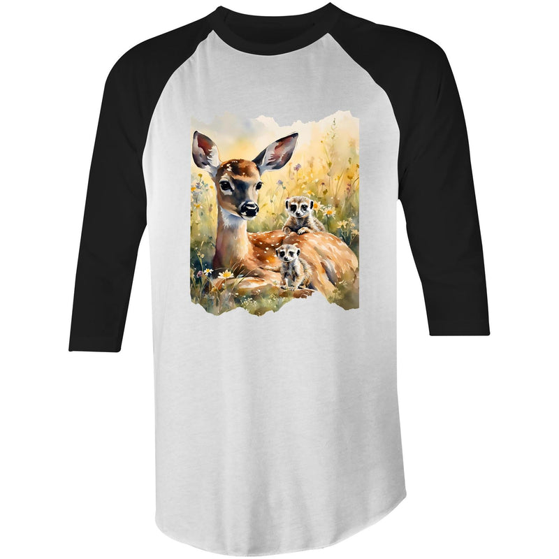 Deer and Meerkat AS Colour Raglan - 3/4 Sleeve T-Shirt Ogo Merch