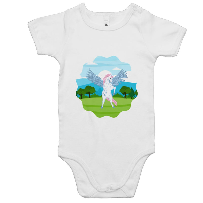 Colourful Pegasus AS Colour Mini Me - Baby Onesie Romper Ogo Merch