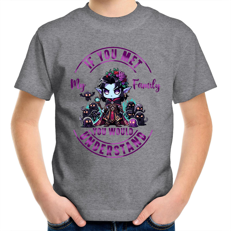 Meet my Family Angry Girl AS Colour Kids Youth T-Shirt Ogo Merch