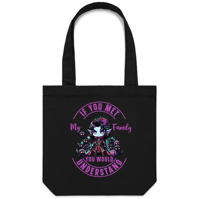 Meet my Family Angry Girl AS Colour - Carrie - Canvas Tote Bag Ogo Merch