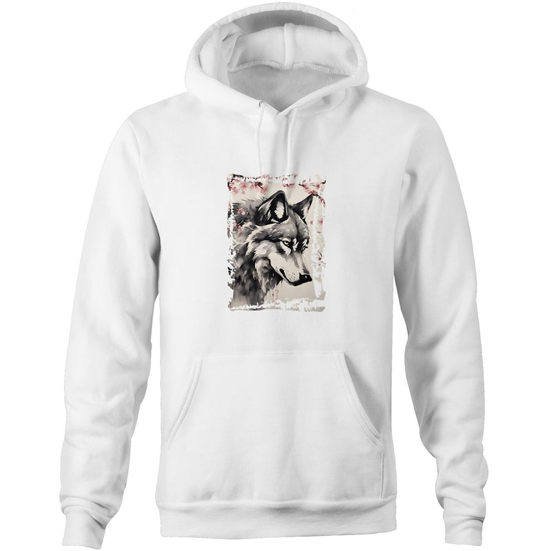Wolf and Flowers AS Colour Stencil Pocket Hoodie Sweatshirt Ogo Merch
