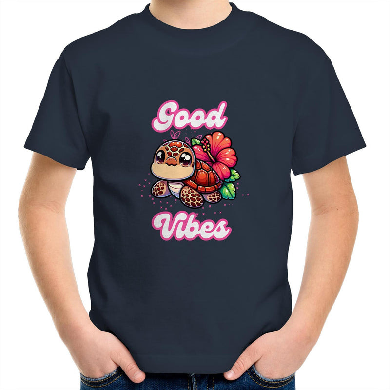 Good Vibes Turtle AS Colour Kids Youth T-Shirt Ogo Merch