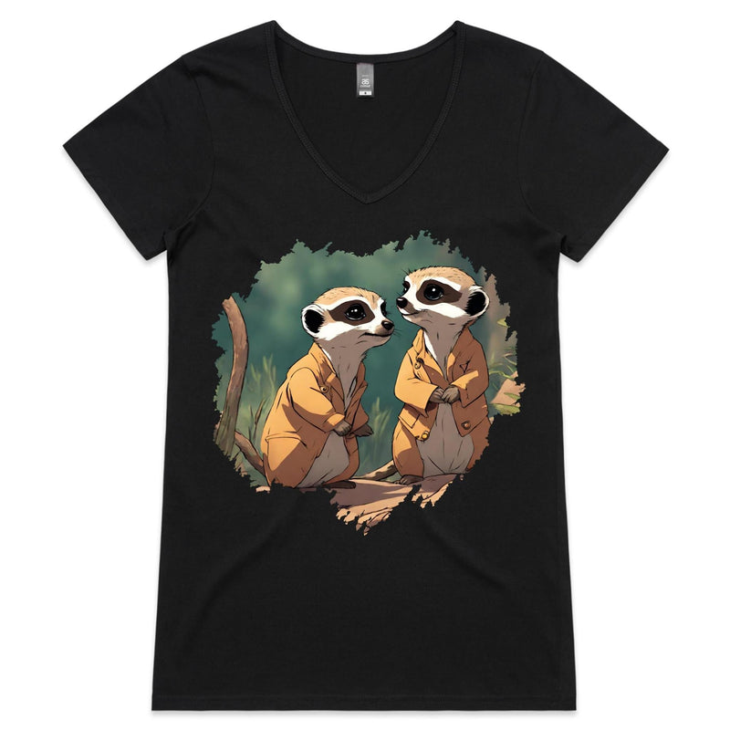 Meerkats AS Colour Bevel Womens VNeck TShirt Ogo Merch