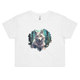 Wolf Print AS Colour Women's Crop Tee