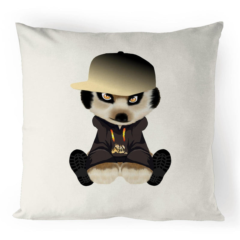Meerkat in Cap 100% Linen Cushion Cover Ogo Merch