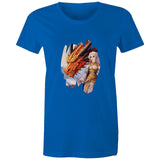 Lady and Pet Dragon AS Colour - Women's Maple Tee