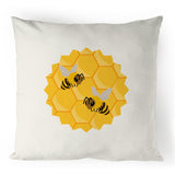 Bees 100% Linen Cushion Cover